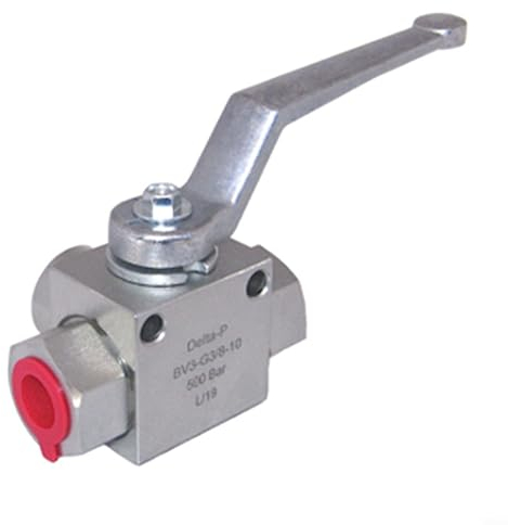 EpheyFIF Hydraulischer Kugelhahn, G3/8 Edelstahl Hydraulischer Hochdruck-Absperrkugelhahn 3 Wege