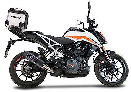 GPR Tech Kompatibel mit Duke 390 2021/2023 e5 Top Case ALPI-Tech 26 LT, silberfarben, Top Case aus Aluminium, Farbe Silber, mit spezieller Platte inklusive, Fassungsvermögen 26 Liter