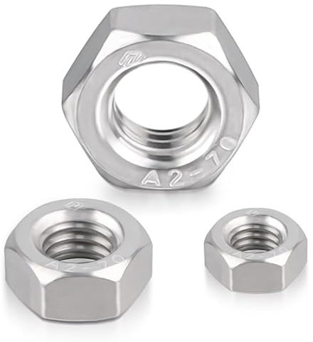 MINISOISO DIN934 Dadi esagonali M8, 100 pezzi Dadi di bloccaggio in acciaio inox, Dadi standard M8, Dadi di arresto esagonali Dadi di bloccaggio in acciaio inox, filettatura regolare e durevole