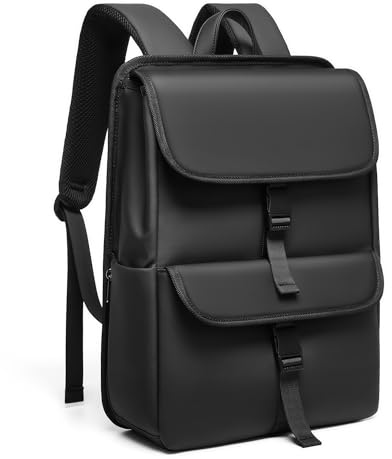 GYakeog Laptop Rucksack 15,6 Zoll Rolltop Rucksack Wasserdicht mit USB-Anschluss Rucksack Damen Elegant Business Rucksack Herren Modern für Reise Uni Business Arbeit Büro-Schwarz