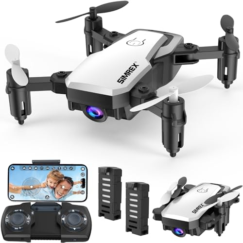 SIMREX X300C Mini Drone with Camera 720P HD, RC Quadcopter Foldable, Altitude Hold, 3D Flip, Headless Mode, Gravity Control and 2 Batteries, Gifts for Kids, Adults, Beginner, Red
