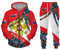 East-hai-buy Russische Flagge 3D-Druck Männer Frauen Reißverschluss Sweatshirts Set Lässige Hoodie Hosen 2-teiliges Set Trainingsanzug Männer Kleidung color4,M