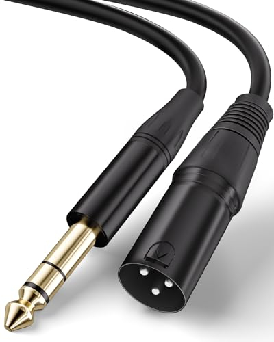 AILZPXX Ausgewogenes XLR Kabel 1M, Klinke 6,35mm TRS auf XLR-Stecker, Symmetrisches Stereo Klinke auf XLR Signalverbindungskabel Mikrofonkabel für Gitarre, Lautsprecher, Verstärker, Bühne, DJ