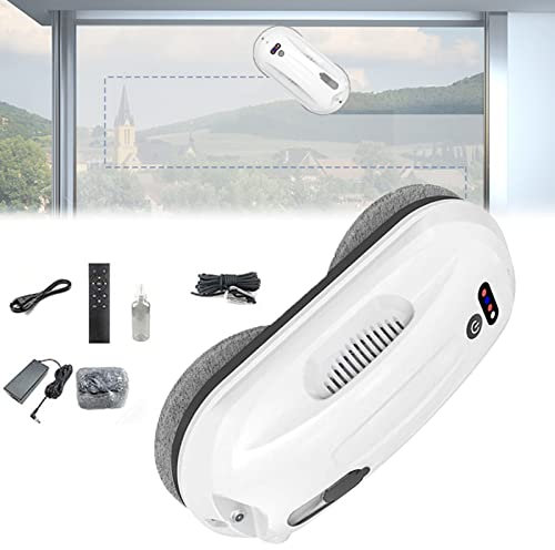 Robot lavavetri, aspirapolvere intelligente per finestre con getto d'acqua automatico, forza di adsorbimento forte 2800 pa, serbatoio dell'acqua da 53 ml per finestre alte, balcone, terrazza in vetro