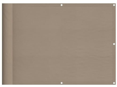 vidaXL Balkon Sichtschutz, Balkonbespannung mit Ösen Seil, Wasserfeste Balkonabdeckung, Balkonverkleidung für Balkon Terrasse, 75x800cm Taupe 100% Polyester-Oxford