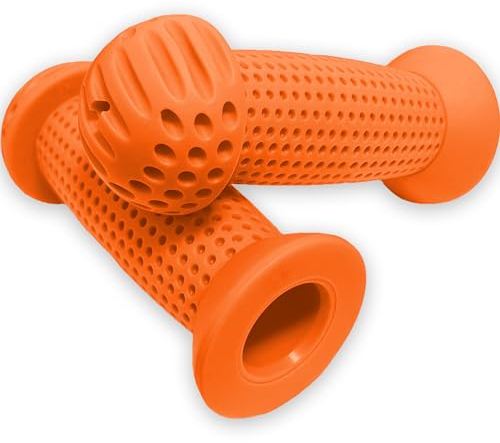 FRSOHEWIN Kinderfahrradgriffe Fahrradgriffe Griffe Lenkergriffe Ergonomisch Gummi Fahrradlenker rutschfest für Kinder Fahrrad 1 Paar Cityrad Bike 100mm Orange