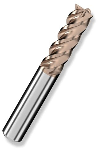 Cleqee 1 Stück Hartmetall Schaftfräser, 14mm Vierkantfräser, AlTiN-beschichtet, 4 Klingen CNC Spiral-Hartmetallbohrer, Klingenlänge 45mm x Gesamtlänge 100mm x Schaftdurchmesser 14mm für Metall Holz