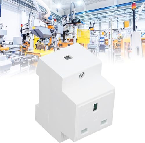 Nylon Housing DIN Rail Socket, Contacts, Effective Power Supply, DIN Rail Mounting, Easy Installation for Distribution Box (UK AC250V 13A)