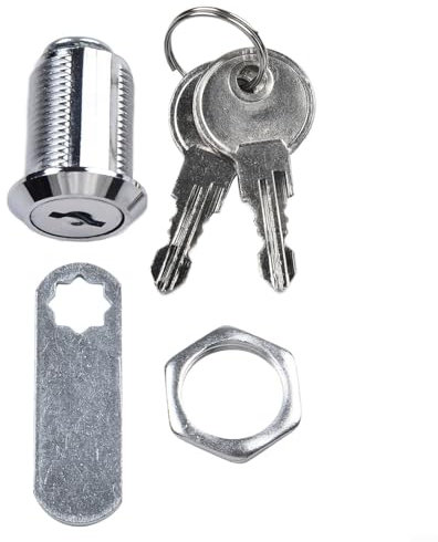 Serrure Cylindre en Alliage Métal 25mm avec 2 Clés pour Armoire Tiroir Boîte aux Lettres