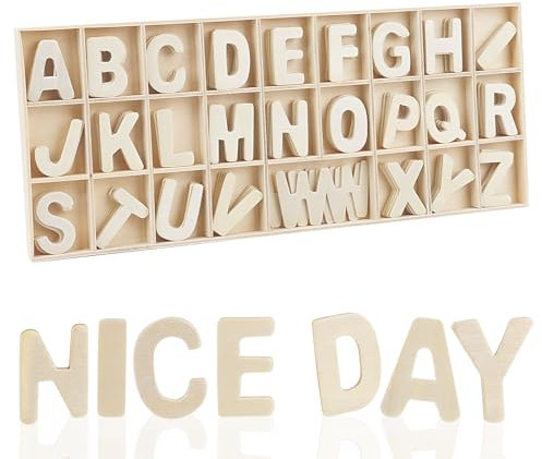 130 Stück Holzbuchstaben Klein 3cm Deko Buchstaben Holz Kleine Holzbuchstaben zum Basteln Buchstabe Holz Scrabble Buchstaben Deko Großbuchstaben A-Z für Kunsthandwerk DIY Kindererziehung
