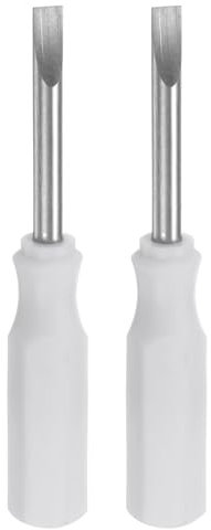 sourcing map 2Pcs SL2.5 Mini Slotted Screwdriver 2.5mm Magnetic Flat Head 45mm Length for Small Appliances Repairs, White