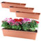 GarPet 4X Blumenkasten mit Wasserspeicher Blumenkasten Fensterbank Pflanzkasten Outdoor Wasserstandsanzeiger Gießschacht Bewässerungsband 80 cm Terrakotta