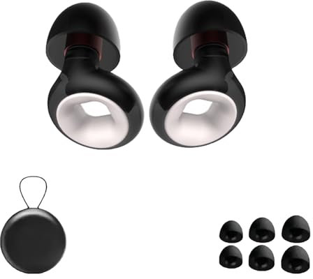 Artvive Ohrstöpsel, Motorrad-Ohrstöpsel, Motorrad-Ohrstöpsel - 27 dB, Reduzierung von Windgeräuschen und Pfeifen im Ohr, geeignet zum Schlafen, Reisen, Lernen (Schwarz-Weiß, Einheitsgröße)