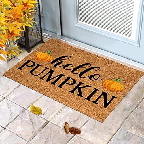 Pumpkin Decor Fall Welcome Mats (2-pack, 40x60cm) - Non-Slip, Washable, For Indoor Use