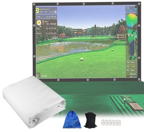 Golf Simulator Impact Screens,150in Extra Large Sim Ball Simulator Impact Display Projection Screen Cloth,Thickened Bulletproof Anti-impact Projection Cloth Target Cloth(Size:4:3)