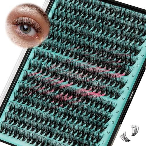 Lash clusters wispy 280pcs rímel 60d rímel personal rímel DIY rímel apariencia natural rímel rímel suave pestañas postizas en casa para principiantes (12 mm)