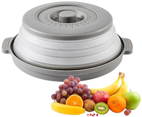 Microwave Splash Guard - Microwave Oven Tray Foldable Steamer Cover with Base - Multifunctional Foldable Microwave Tray for Oven and Ute