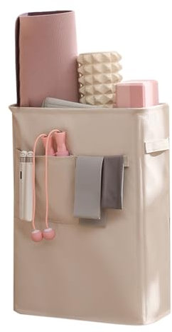 Mimoqk Yoga Mat Organizer, Waterproof Storage Basket, Multipurpose Holder, Side Pocket Design, Washable Storage Rack, Corner Space Saver, Ideal for Home, Office, or Gym Use