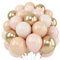 Luftballons Beige Aprikose Gold, 12 Zoll Doppelschichten Nude Apricot Latex Ballons, Sand Weiß Creme Metallic Dunkelgold Luftballon für Mädchen Frauen Boho Geburtstag Baby Shower Hochzeit Party Deko