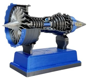 Rechory Turbofan Engine Model | Rotating Airplane Engine Model - Collectible Ornament, Realistic Construction Toy for Adults, Students, Teens, Girls, Boys