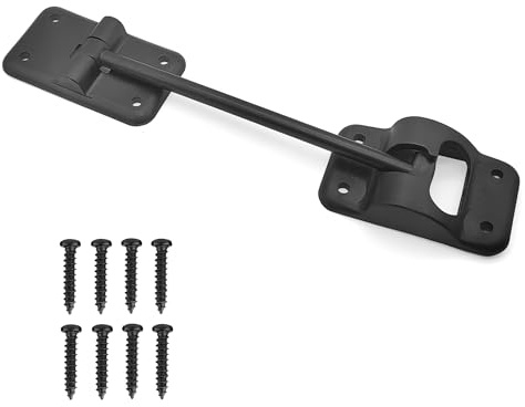 Recreational Vehicle Door Latch with Outdoor Doorstop, Reliable Plastic Door Holder for RV Camper, Secure Doorstops to Stay Open, Easy Installation with Screws for External Doors