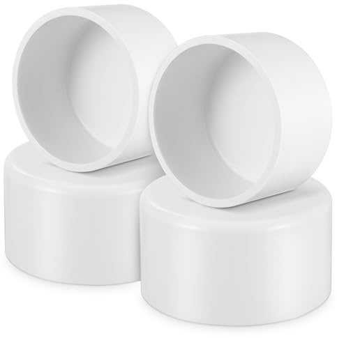 IDEANATEGRATE PVC Pipe End Cap Plug 4 Pcs 63Mm Inner Diameter Sturdy PVC Material for Sprinkler and Water Pipe Applications