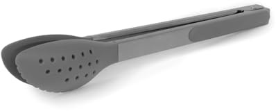 Dexas G12T-432 Spoon and Strain Tongs with Gravity Open and Close Operation, 12 inches, Gray, Stainless Steel