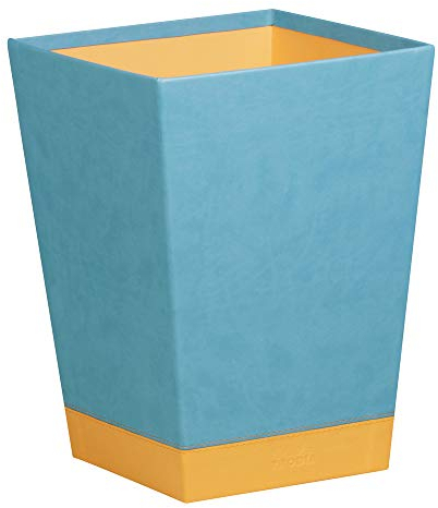 Rhodia 318827C Papierkorb (24 x 24 x 32 cm, Kunstleder, elegant und praktisch, ideal für Ihr Büro) 1 Stück, türkis