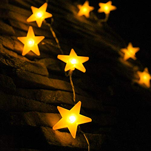 myCozyLite LED Lichterkette mit batterie, 40 warmweiße Sterne, für Innen und Außen Dekoration wie Zimmer, Weihnachten, Geburtstag, Garten, Party, Kinderzimmer, 5m