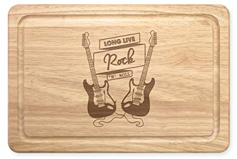 Long Live Rock N Roll Guitare Électrique Rectangulaire Bois Planche à Découper