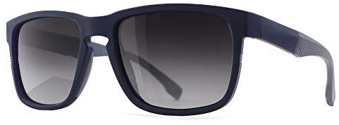 Sunait Unisex polarisierte Sonnenbrille stylische Sonnenbrille mit Federscharnieren, (Blue Frame (Matte Finish)/Grey Gradient Lens), Einheitsgröße