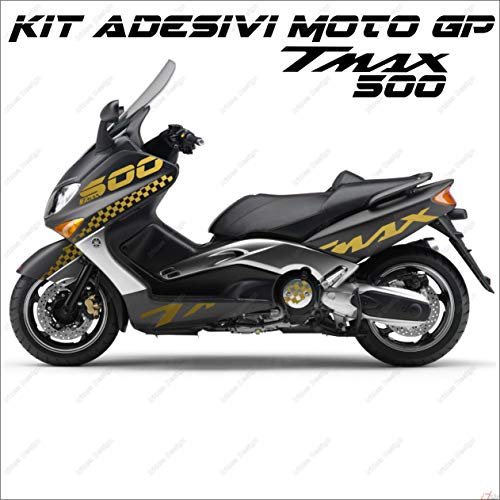 ADESIVI SPORT CARENA GRAFICA COMPATIBILE COMPATIBILE CON YAMAHA COMPATIBILE CON TMAX T MAX 500 01/07 ORO MOTO