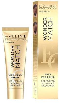 Eveline Cosmetics Wonder Match Langanhaltender Lidschatten-Primer mit Squalan, Vitamin E & Peptiden - Vegane und Mikroplastikfreie Formel