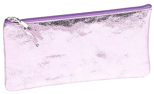 Clairefontaine 410102C Schlampermäppchen aus Leder Celeste Flach, 11 x 22cm, 1 Stück, Rosa