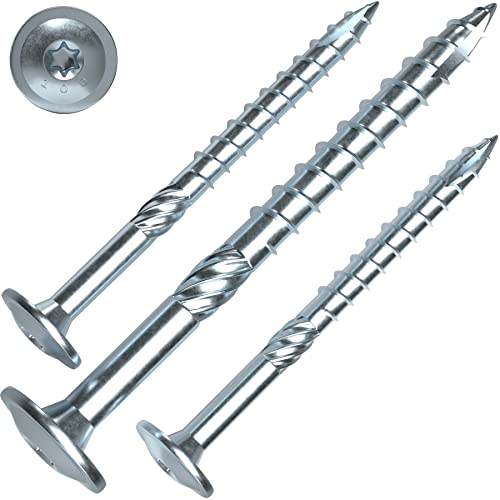 Tellerkopfschrauben 6 x 50 mm, EU-Zulassung, 100 Stück, hell verzinkt