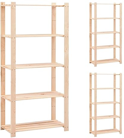 vidaXL Lagerregale 5 Böden 3 STK. 80x38x170cm Massivholz Kiefer 250kg