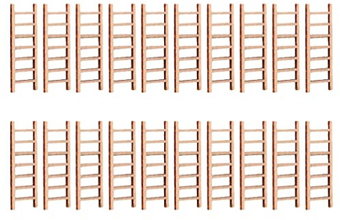 Adventskalender Holz Holzleiter 20Pcs Mini Leitern Leitern Garten Micro Landschaft Zubeh?r für DIY Strickleiter Dekoleiter