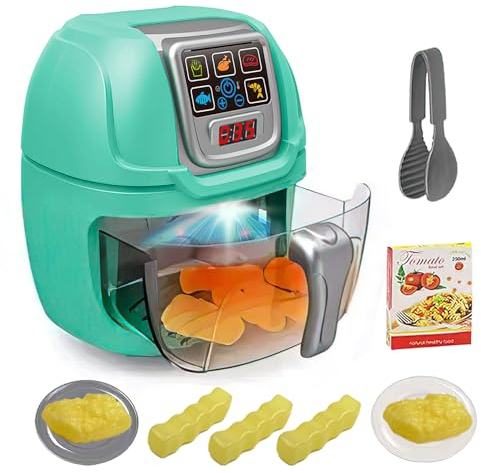 koolbitz Kids Set of Home Electronic Toy Pretend Play Set, Air Fryer with Realistic Light and Sound Effects, Battery operated and Strong Durable Outdoor, Indoor Fun Games