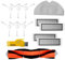 Zubehör für Xiaomi 1C Dreame F9 Xiaomi XM200022 Xiaomi 25012 Aspirateur Roboter Staubsauger Ersatzteile Paket mit 1 Hauptbürsten & 4 Hepa-Filtern & 6 Seitenbürsten & 2 Reinigungstüchern