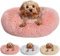 Caveli Pet Products Katzenbett Hundebett Kleine Rund Donut Waschbar für Hunde bis 10kg Pink Abnehmbarer Bezug 60 cm Rosa Anti-Angst Katzenkorb