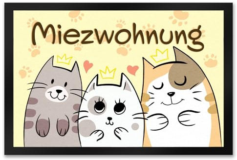 speecheese Miezwohnung Fußmatte mit DREI süßen Katzen für alle Katzenliebhaber