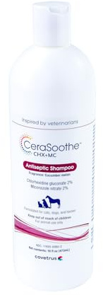 CeraSoothe® CHX+MC Antiseptic Shampoo for Dogs, Cats & Horses – Skin Cleansing with Chlorhexidine & Miconazole 16 oz
