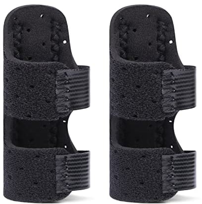 ACWOO Fingerschiene, 2 Stück Fingerglätter Finger Schiene Stabilisator, Weicher Bequemer Fingerstütze, Fingerbandage für Gebrochene Verstauchte Arthritis oder Tendinitis (Schwarz)