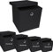A406 2x Foldable Storage Boxes with Lid Storage Basket with Lid Fabric Cubes with Handles Collapsible Fabric Organiser Clothes Storage Box (Large-30x30x30cm, Black)