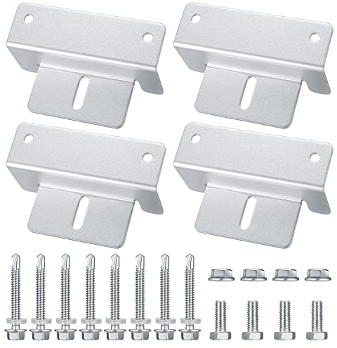 4 Piezas Soportes en Z para Montaje de Panel Solar, Panel Solar Z Soporte de Montaje Kits para RV, Barco, Techo, Coche, Camión, Caravana, con Tuercas y Pernos