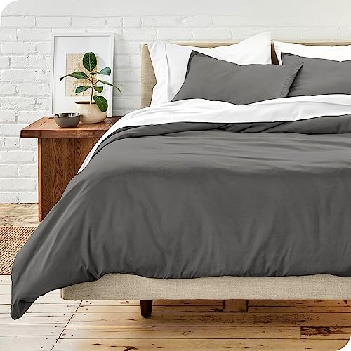 Bare Home - Bettwäsche-Set 135 x 200 cm - 1 Bettbezug + 1 Kissenbezüge, Oeko-TEX Standard 100, (135 x 200/80 x 80 x 1), Dunkelgrau