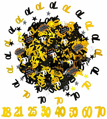 1000pcs Konfetti 70 Geburtstag Deko,70. Geburtstag Jubiläum Konfetti,Zahlenkonfetti Tischdeko Streudeko,Konfetti Streudeko Geburtstag Gold,Glitzer Konfetti 70 Jahre für Jubiläum Partydekorationen
