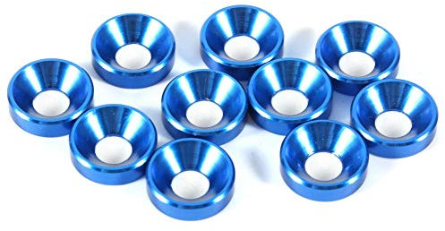 Senkkopf, Eloxierte Kegelscheibe, Blaue Unterlegscheiben, 10 Stück, M5, Aluminiumlegierung, Kegelkopfschraube, Dichtung, Königsblau