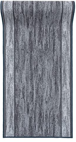 Mazovia rutschfest Teppich Läufer Flur - Modern Muster Teppichläufer - Kurzflor Flurläufer für Vorzimmer, Küche - ÖKO-TEX Zertifiziert - Meterware Grau - 100 x 300 cm