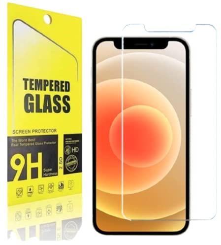 Protector Pantalla Transparente para iPhone 12/12 Pro Antiarañazos Antihuellas Sin Burbujas 9H Máxima Resistencia 0.33 mm Vidrio Templado Ultra Durabilidad (1 Protector iPhone 12/12 Pro)